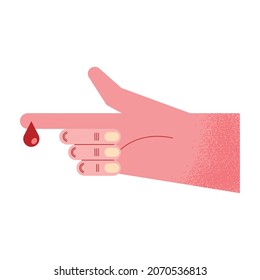 Hand mit Bluttropfsymbol