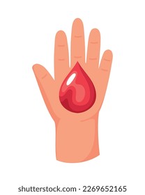hand with blood drop icon