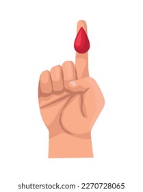 hand with blood drop icon