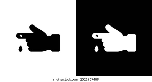 Mão com ícone de gota de sangue definir ilustração vetorial