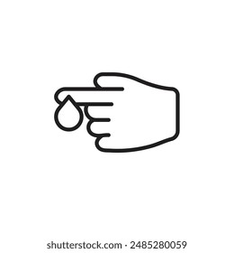 Hand mit Bluttropfen-Symbol Vektorgrafik Set Kollektion für Web