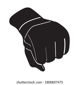 Hand blow or Mixed Martial Arts flat icon for apps or website