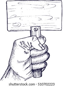 hand, board, demonstration, sketch