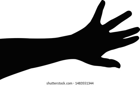 a hand, body part silhouette vector