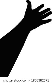 a hand body part, silhouette vector