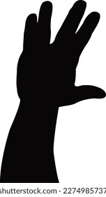 a hand , body part silhouette vector