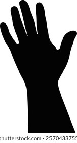 a hand, body part silhouette vector