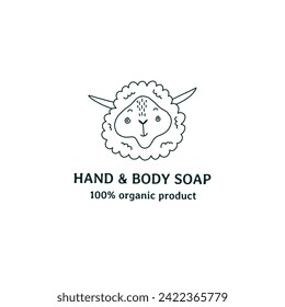 Hand and Body Soap Logo for Business Branding, Packaging, Websites Design and Creative Studio. Hand Drawn Vector Minimalist Illustration