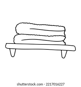 Hand and body towel. Means for self-care. Vector graphics on a white background.