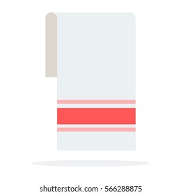 Hand and body towel vector flat material design object. Isolated illustration on white background.