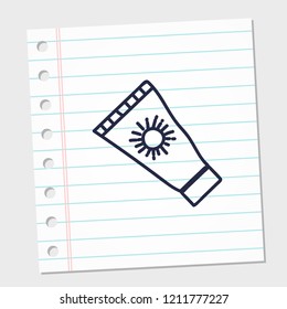 hand body vector sketch icon in doodle style with a paper background. vector illustration