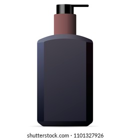 Hand and body wash men cosmetics bottle mockup. luxury brand design package. 3d Vector illustration.