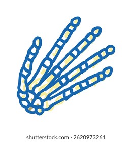 ícone doodle do osso da mão esboço vetor. sinal do osso da mão. símbolo isolado ilustração