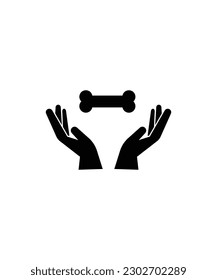 hand with bone icon, vector best flat icon.
