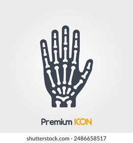 Hand bones icon - minimalist vector illustration