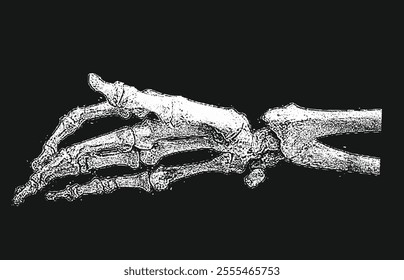 Hand Bones Illustration monochrome x-ray