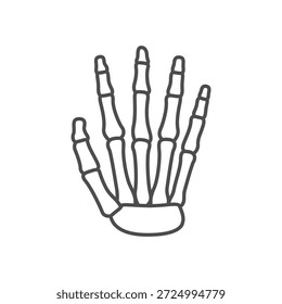 Hand bones line outline icon