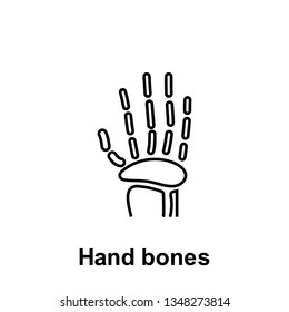 Hand bones, organ icon. Element of human organ icon. Thin line icon for website design and development, app development. Premium icon