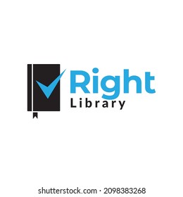 hand book with check mark logo design vector graphic symbol icon sign illustration creative idea