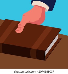 mano con diseño de tapa dura para libros