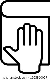 Hand with book , honesty icon , vector illustration
