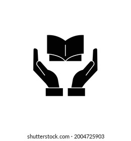Hand and book icon, eps 10