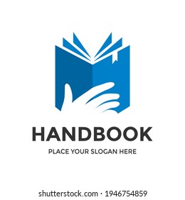 Hand book vector logo template. This design use education symbol. Suitable for learn or study.