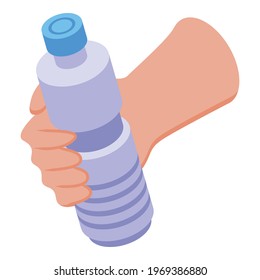 Hand bottle icon. Isometric of Hand bottle vector icon for web design isolated on white background