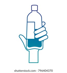 hand with bottle water plastic