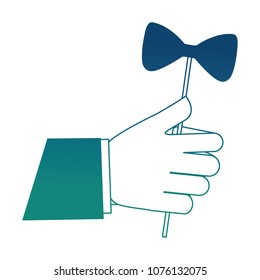 hand with bow in stick icon