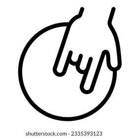 Hand and bowling ball line icon, bowling concept, Bowling player sign on white background, Hand take ball icon in outline style for mobile concept and web design. Vector graphics