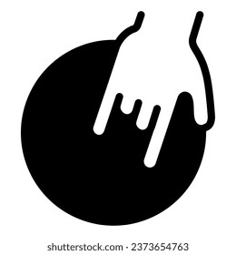 Hand and bowling ball solid icon, bowling concept, Bowling player sign on white background, Hand take ball icon in glyph style for mobile concept and web design. Vector graphics