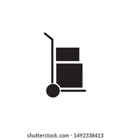 Hand Box Cart Icon  design template. Trendy style, vector eps 10 