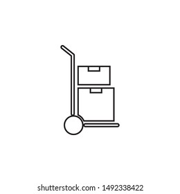 Hand Box Cart Icon  design template. Trendy style, vector eps 10 