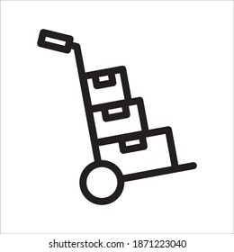 Hand Box Cart Icon Vector Logo Template Illustration