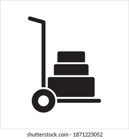 Hand Box Cart Icon Vector Logo Template Illustration