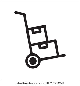 Hand Box Cart Icon Vector Logo Template Illustration