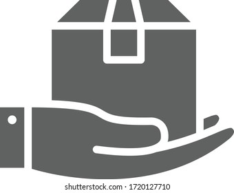 Icono de caja de mano Ilustración vectorial plana