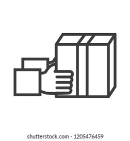 hand box vector icon in modern flat style isolated. Symbol hand box is good for your web design.