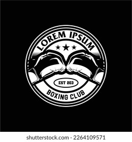 Hand with boxing glove logo vector template