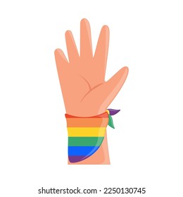 hand with bracelet lgbt icon isolated