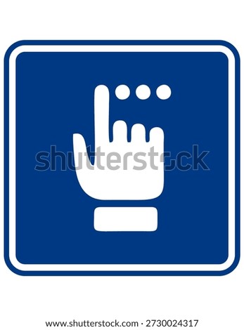 Hand and braille touch icon. Represents tactile interaction and accessibility support. Suitable for inclusive public signage.