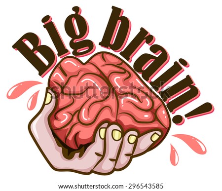 Hand and brain design illustration