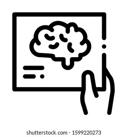 Hand Brain Photo Icon Vector. Outline Hand Brain Photo Sign. Isolated Contour Symbol Illustration