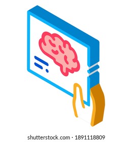 Hand Brain Photo Icon Vector. Isometric Hand Brain Photo sign. color isolated symbol illustration