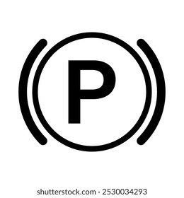 Hand Brake Sign. Parking Brake Sign. Vector Illustration. 