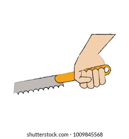 Hand with bread knife