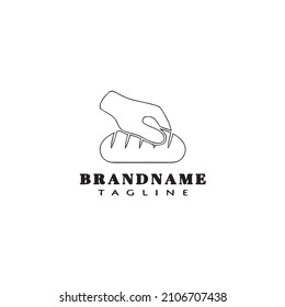 hand and bread logo cartoon design icon modern vector illustration