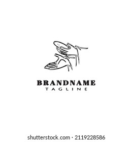 hand and bread logo cartoon design icon modern vector illustration
