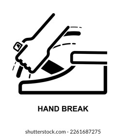 Hand break icon isolated on white background vector illustration.